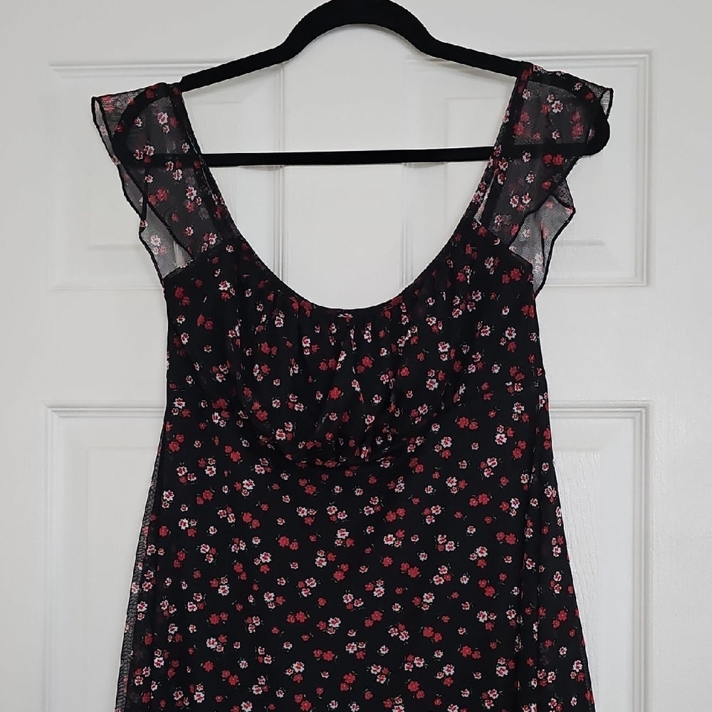 See You Monday Black Floral Dress